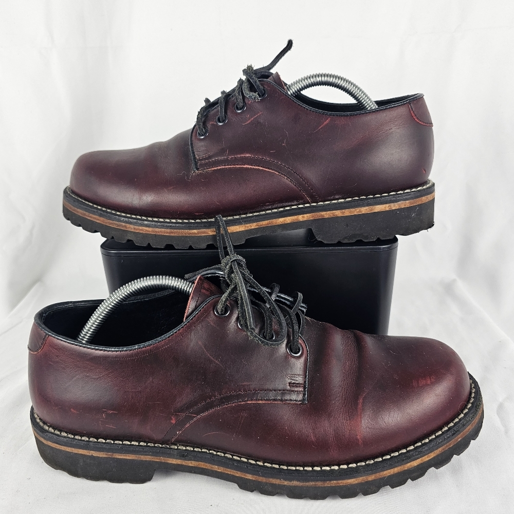 Broken Homme Gavin Oxford Red Pullup Leather Shoes Mens 10.5 Retail $280
